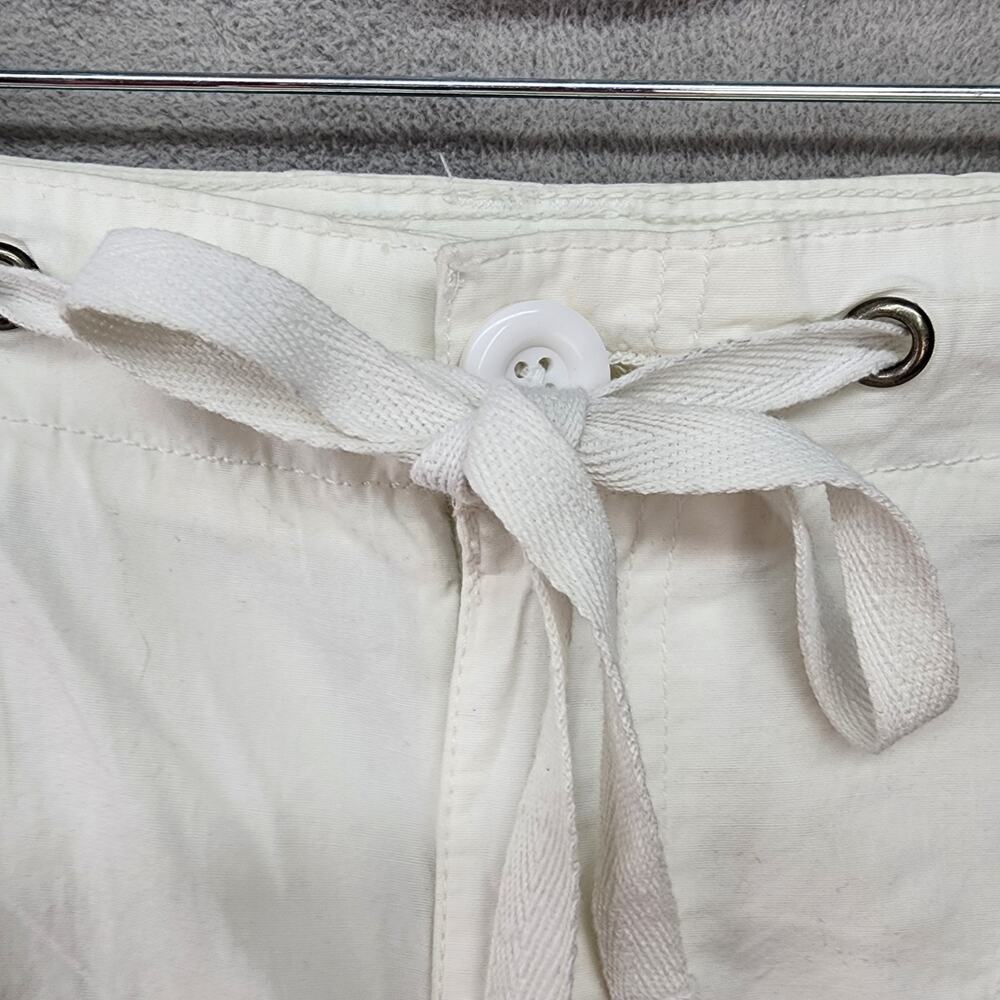 NWT Style Co Womens Capris 14 White Cargo Pockets Pull Tie Hem Summer Beach - Picture 4 of 13